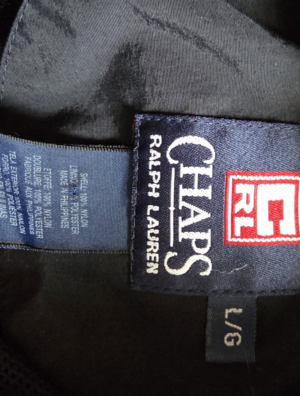 Vintage Chaps Men's Black Windbreaker Pullover Jacket - Picture 3 of 5